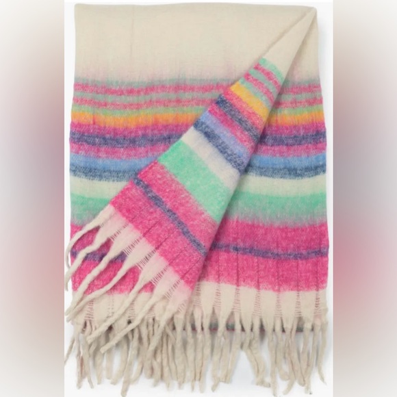 NWT Free People Skye Stripe Blanket - Picture 4 of 4